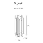 Kép 3/4 - ORGANIC falikar - méretek