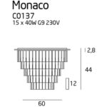 Kép 2/2 - Monaco fali lámpa - nagy