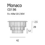 Kép 2/2 - Monaco fali lámpa - nagy / 2