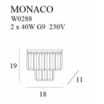 Kép 2/2 - Monaco fali lámpa - arany