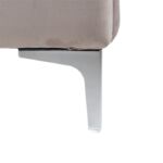 Kép 3/4 - Belmond világos khaki bársony ágy ezüst lábakkal - 180x200 cm