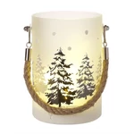 Kép 1/2 - Téli erdő világító felakasztható üvegdísz