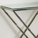 Kép 2/3 - Piramis üveg-ezüst konzolasztal - 120 cm