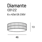 Kép 3/4 - Diamante mennyezeti lámpa_46 cm