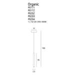 Kép 5/6 - ORGANIC ONE függesztett lámpa - méretek