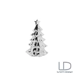 Kép 1/2 - Ezüst fenyőfa dekoráció - 16 cm