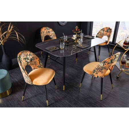 Boutique mintás szék - napsárga