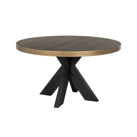 Bloomville metál bronz - fekete étkezőasztal - 140 cm