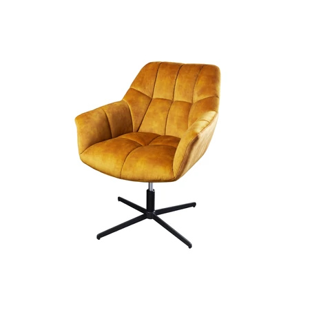 Papillon bársony mustársárga forgófotel - 80-90 cm