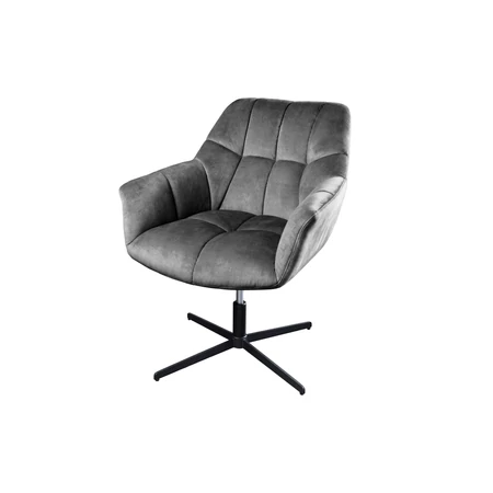 Papillon bársonyszürke forgófotel - 80-90 cm