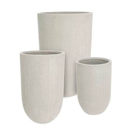 BRUSH kültéri bézs 3 db-os kaspószett - beton