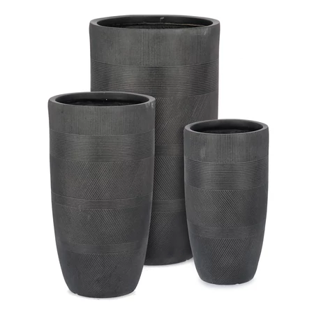 RIGO kültéri antracit 3 db-os magas kaspószett - beton