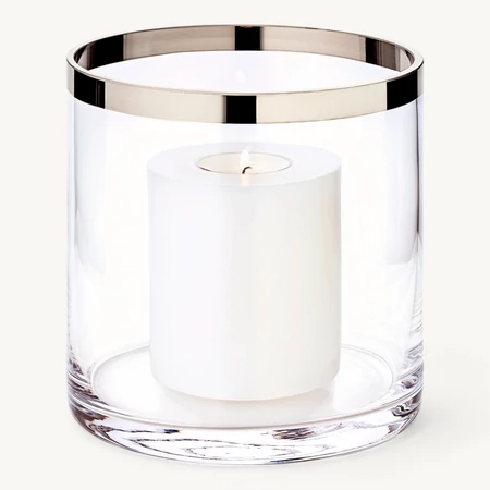 Molly kristályüveg mécsestartó platina szegéllyel - 15 cm