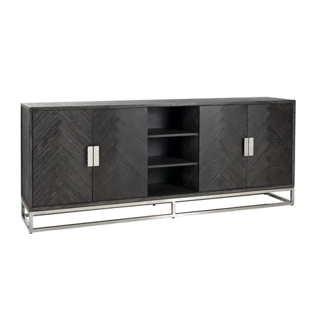 Blackbone ezüst - fekete szekrény 4 ajtóval - 225 cm