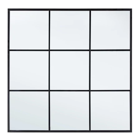 Fekete ablak alakú tükör 90x90 cm