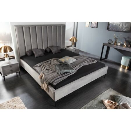Amalie bársony ágy - szürke 180 x 160 cm
