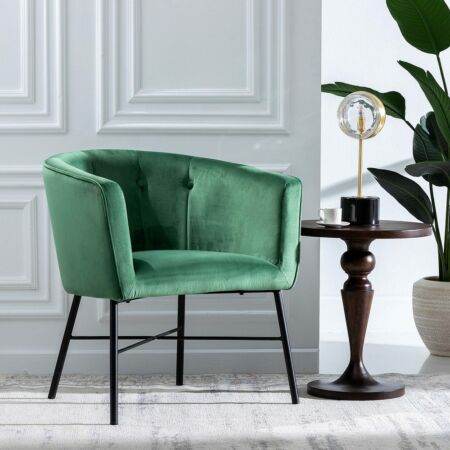 PELI fotel bársony - smaragdzöld