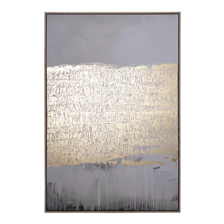 Goldoil olajfestmény szürke, arany 82x122 cm