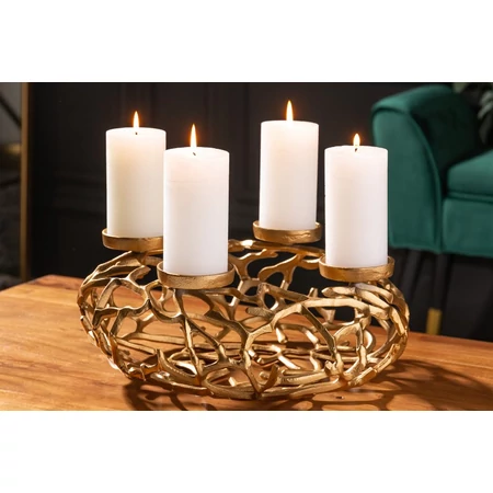 Holly arany adventi koszorú - 38 cm