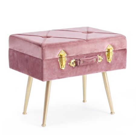 Nux bársony szék tárolóval - pink