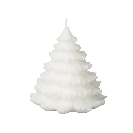 Karácsonyi gyertya - fehér fenyőfa 15 cm