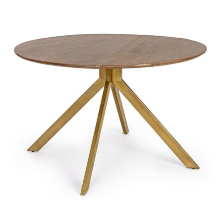 Sherman mangófa-acél arany asztal 120x76 cm