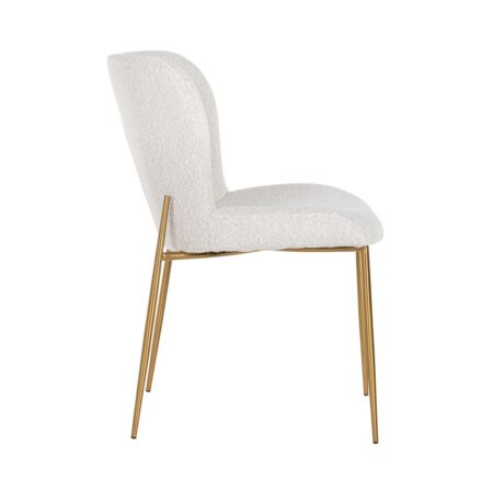 Darby fehér bársony szék arany lábbakkal - 85 cm