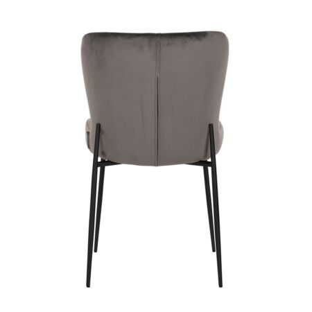 Darby sötétszürke bársony szék fekete lábbakkal - 85 cm