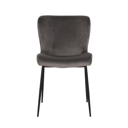 Darby sötétszürke bársony szék fekete lábbakkal - 85 cm