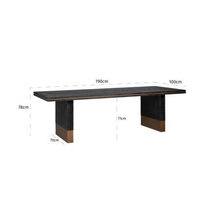 Hunter bronz - fekete asztal - 190 cm