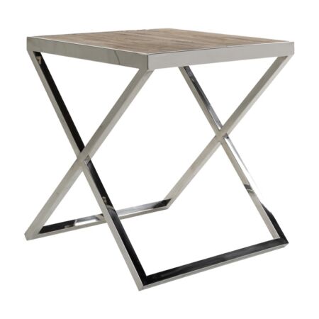 Redmond fa-ezüst kanapéasztal - 60 cm