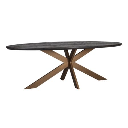 Blackbone metal bronz - fekete étkezőasztal - 260 cm