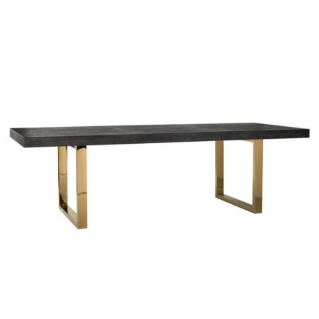 Blackbone arany - fekete étkezőasztal - 195 cm - 265 cm-re bővíthető