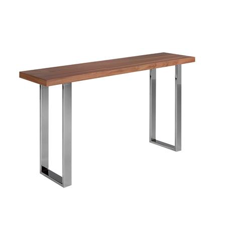 Marin diófa és acél konzolasztal - 140 cm