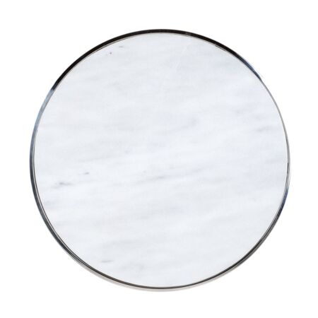 Levanto fehér márvány kanapéasztal szett ezüst lábbakkal - 60 cm
