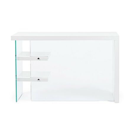 Line fa íróasztal fehér polcokkal és üveggel - 120 cm