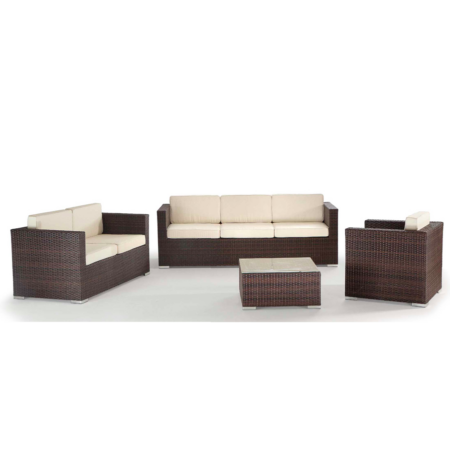 Sole prémium kerti bútor szett 2 személyes kanapéval - barna és bézs színben