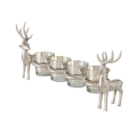 Ezüst szarvasok - gyertyatartókkal