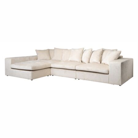 Alcazar fehér zsenília kanapé - 360 cm