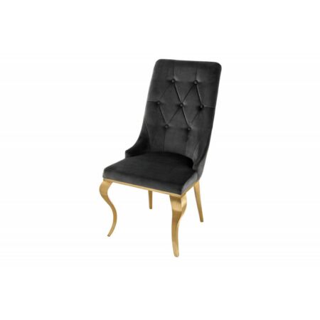 Bari barokk szék fekete-arany - díszes kárpittal