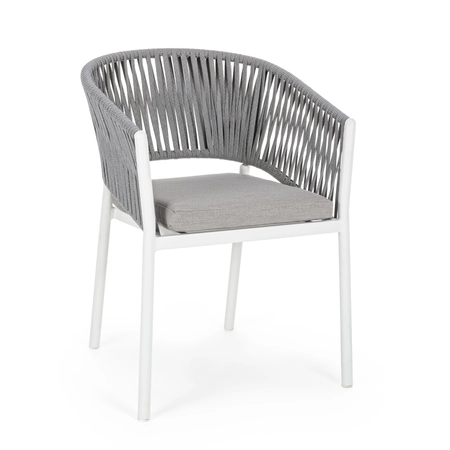 FLORENCIA kültéri szék - párnával szürke-fehér színben