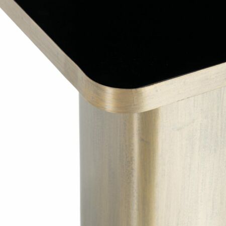 Dania fekete-arany dohányzóasztal üveg asztallappal - 45 cm