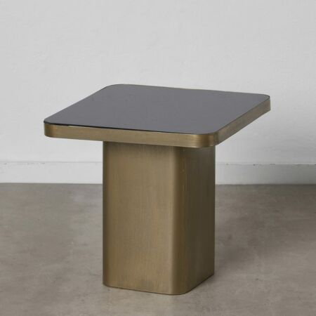 Dania fekete-arany dohányzóasztal üveg asztallappal - 51 cm