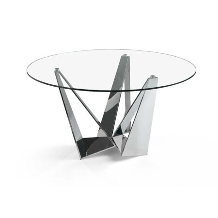 Narella üveg és ezüst acél étkezőasztal - 150 cm