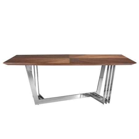 Roel diófa és acél étkezőasztal - 220 cm