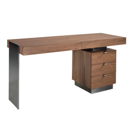Puldio diófa és acél íróasztal - 160 cm