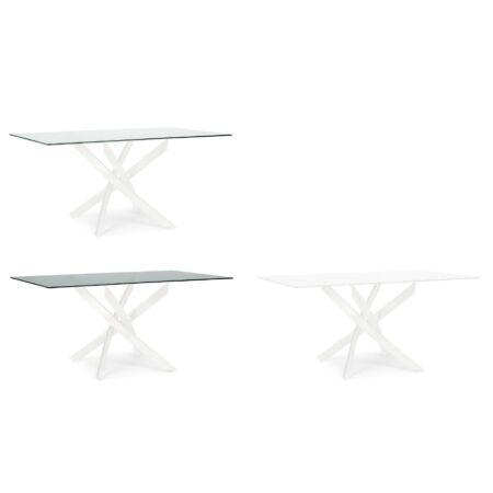 George fehér asztalláb - téglalap alakú asztalüveghez