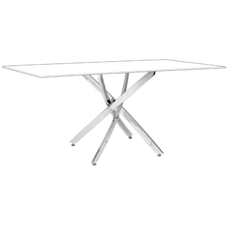 George ezüst króm asztalláb - téglalap alakú asztalüveghez