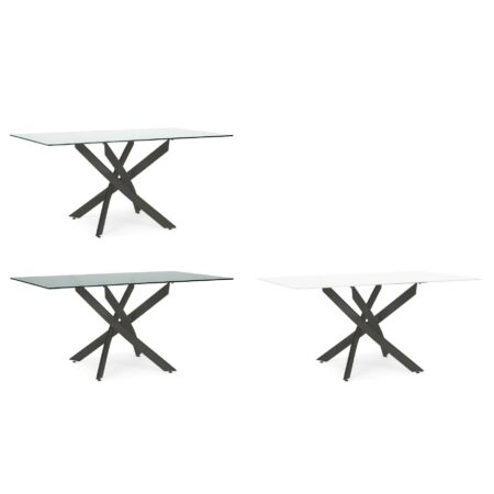 George fekete asztalláb - téglalap alakú asztalüveghez