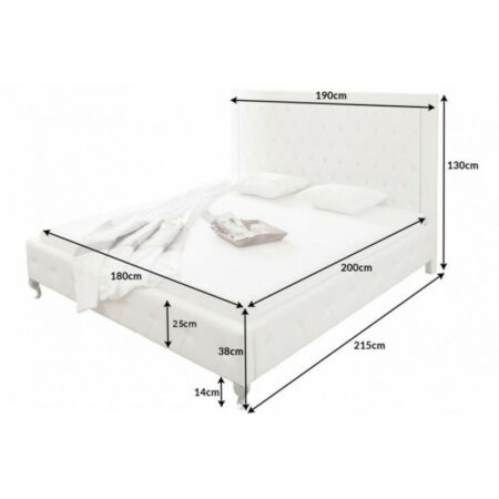 Florine fehér ágy - 200 cm